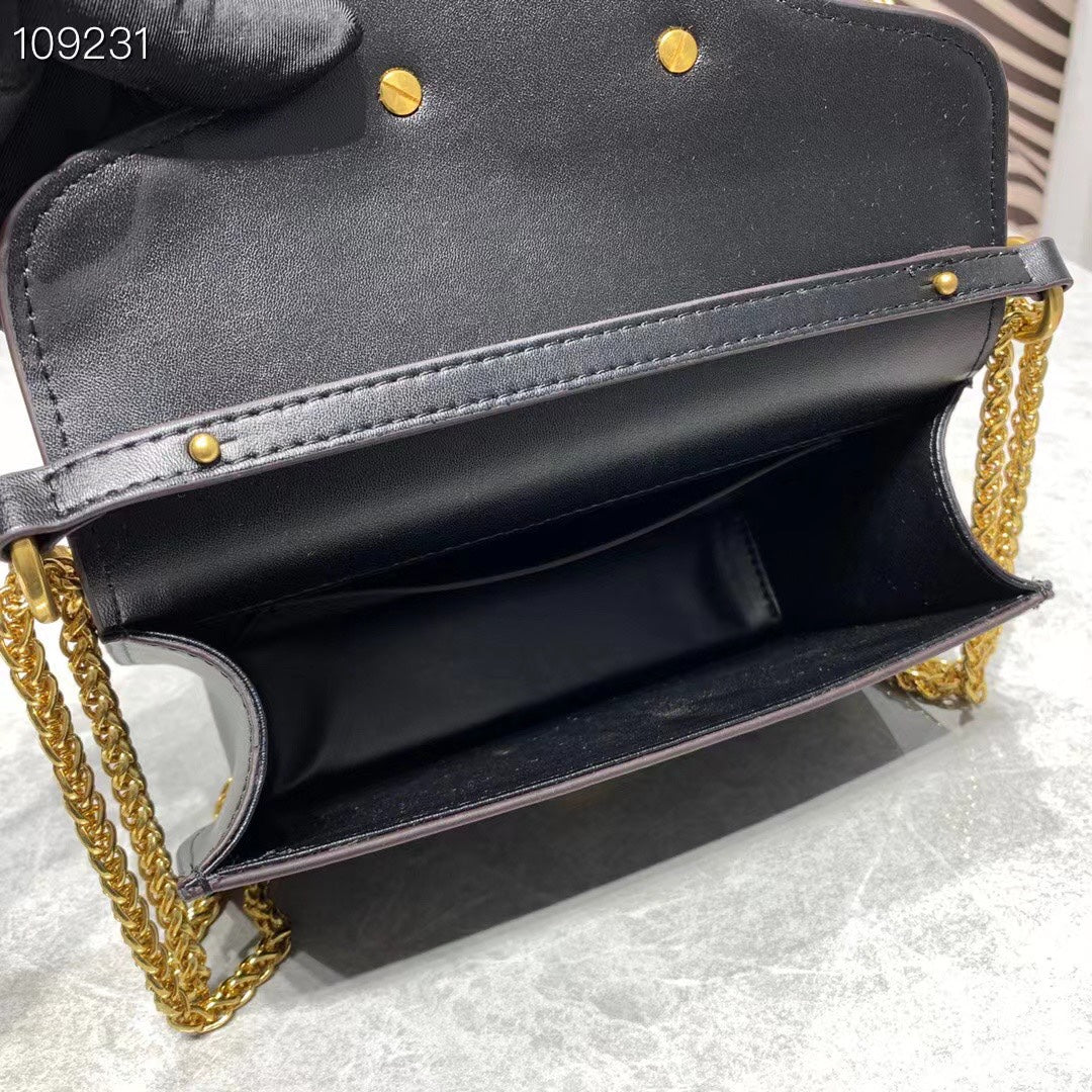 BAG NEW ARRIVAL - V LOCÒ SMALL SHOULDER BAG IN CALFSKIN BLACK 1W2B0K53 ...