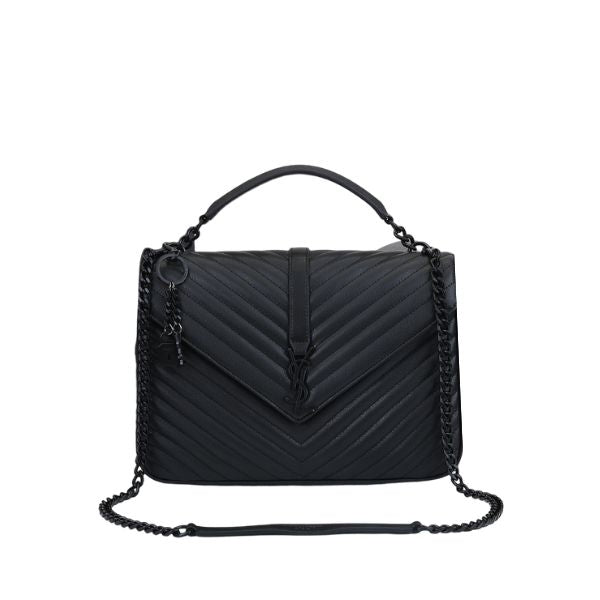 BAG NEW ARRIVAL - YSL COLLEGE LARGE CHAIN BAG BLACK TONE HARDWARE 32CM ...