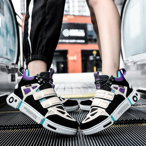 EUPHORIA 'Psyche Spark' X9X Sneakers - Black/Beige/Purple